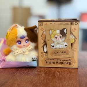 Mm milk candy naughty kitty Cute Plush Cat Keychain with Box